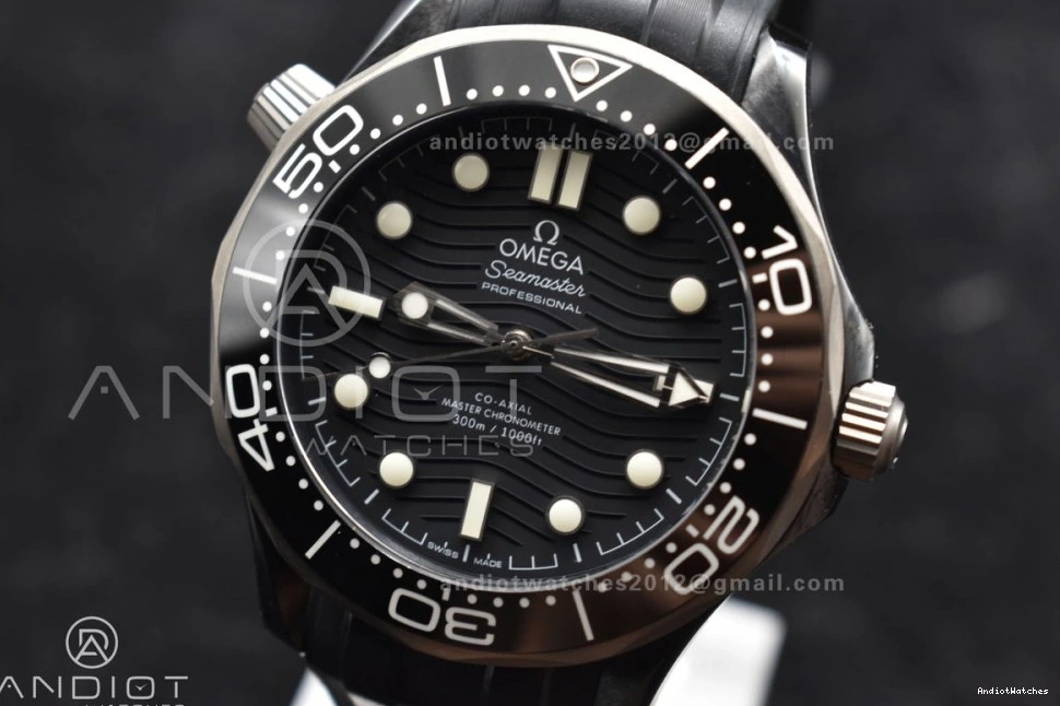 Rubber Black GoAnywhere Seamaster 300M 1081 Diver VSF A Edition Strap PVD Best Black Dial on 0517